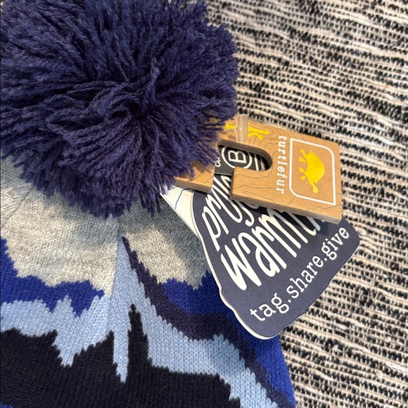 Turtle Fur | Blue Gondy Pom Beanie Winter Hat - Picture 2 of 4
